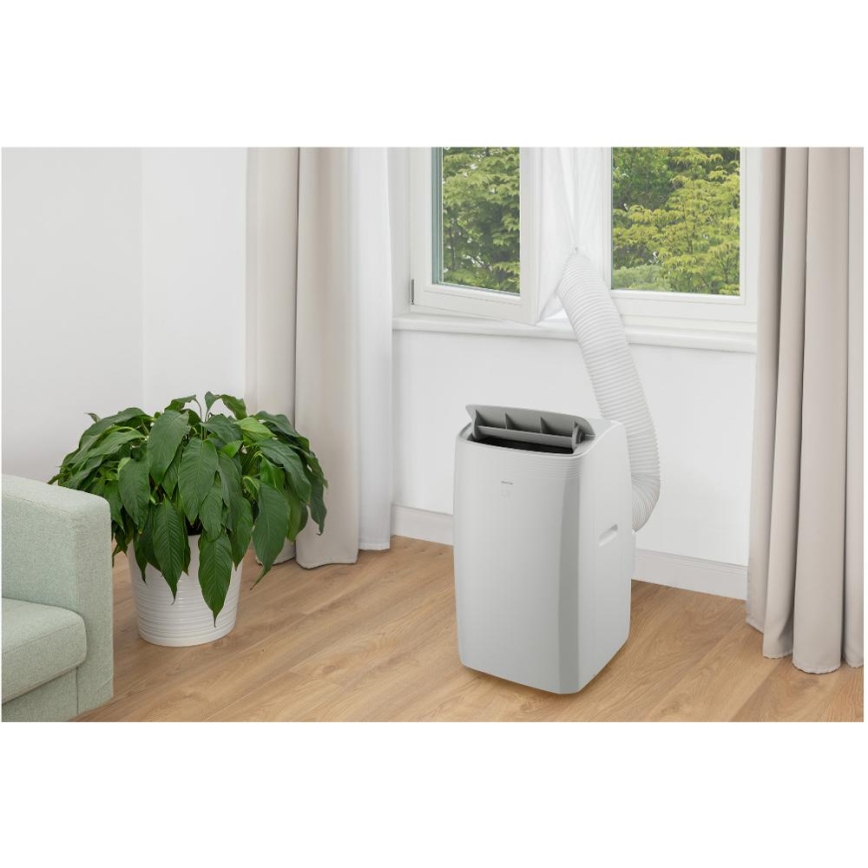 Sencor - Inteligentná prenosná klimatizácia 5 v 1 vrátane kompletného príslušenstva 733W/230V 9000 BTU Wi-Fi biela + diaľkové ovládanie