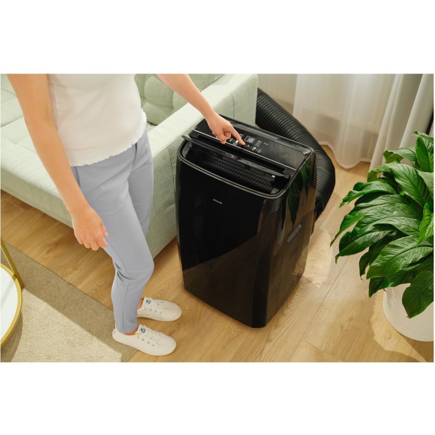 Sencor - Inteligentná mobilná klimatizácia vrátane kompletného príslušenstva 900W/230V 9000 BTU Wi-Fi čierna + diaľkové ovládanie