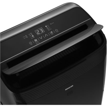 Sencor - Inteligentná mobilná klimatizácia vrátane kompletného príslušenstva 900W/230V 9000 BTU Wi-Fi čierna + diaľkové ovládanie