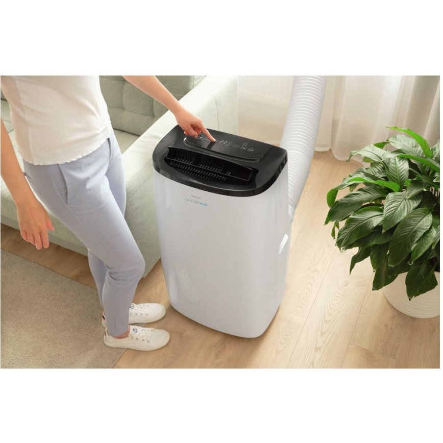 Sencor - Inteligentná mobilná klimatizácia 4 v 1 vrátane kompletného príslušenstva 1750 W/230 V 18 000 BTU Wi-Fi biela + diaľkové ovládanie