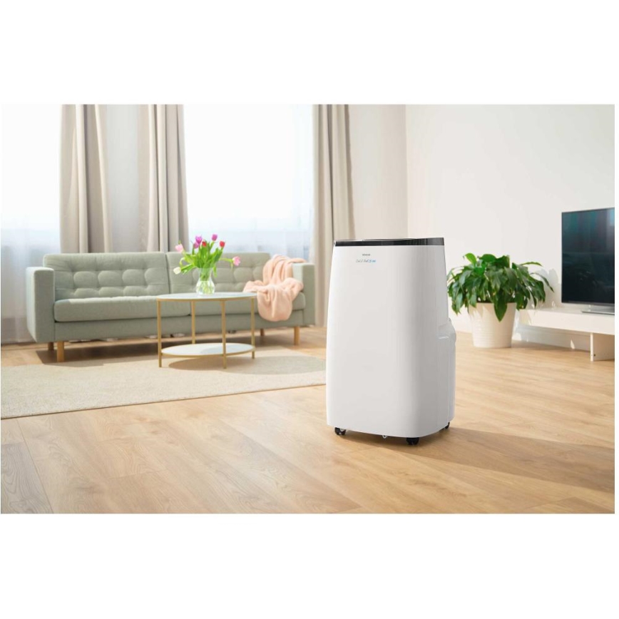 Sencor - Inteligentná mobilná klimatizácia 4 v 1 vrátane kompletného príslušenstva 1750 W/230 V 18 000 BTU Wi-Fi biela + diaľkové ovládanie
