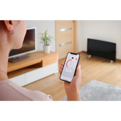 Sencor - Inteligentný elektrický priamotop/konvektor 1200/2400W/230V IP24 Wi-Fi čierny