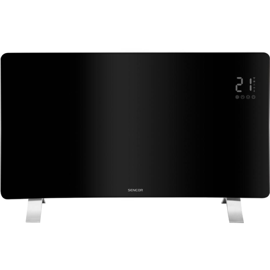 Sencor - Inteligentný elektrický priamotop/konvektor 1200/2400W/230V IP24 Wi-Fi čierny