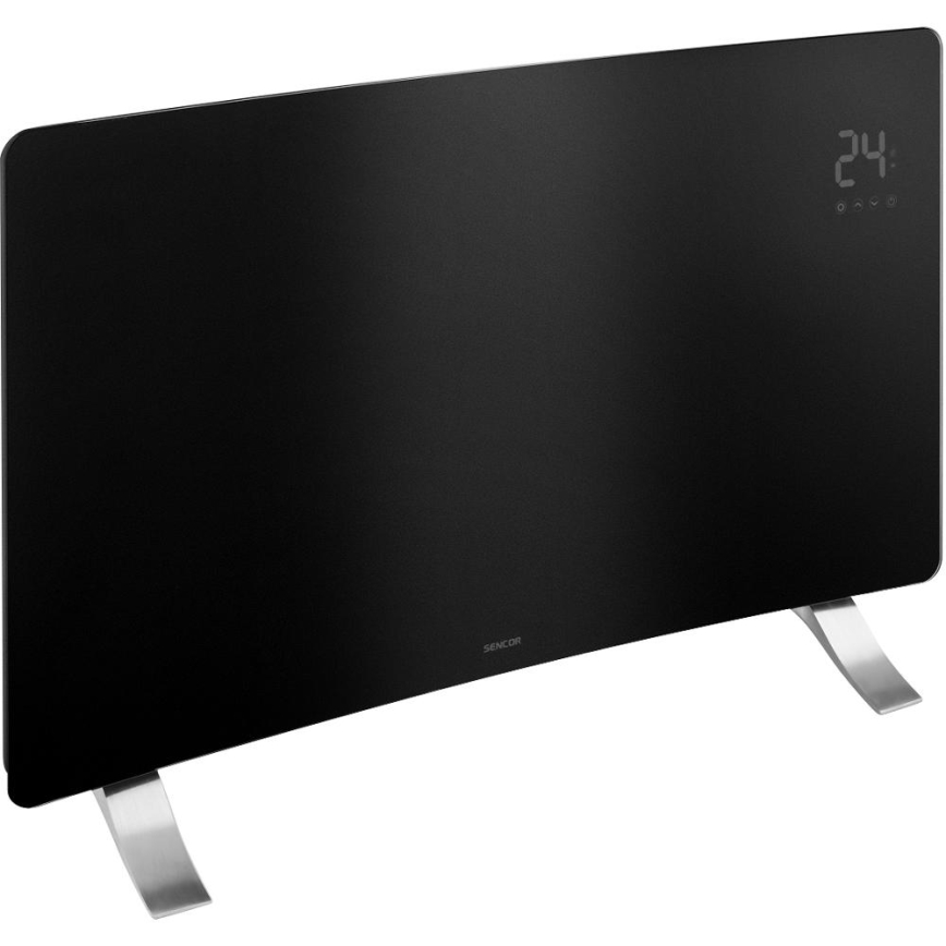 Sencor - Inteligentný elektrický priamotop/konvektor 1200/2400W/230V IP24 Wi-Fi čierny