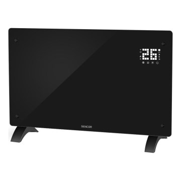 Sencor - Inteligentný elektrický priamotop/konvektor 2000W/230V IP24 Wi-Fi čierna + diaľkové ovládanie
