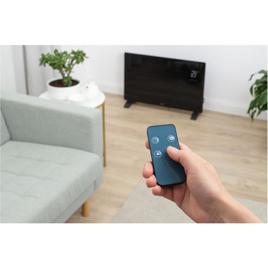 Sencor - Inteligentný elektrický priamotop/konvektor 2000W/230V IP24 Wi-Fi čierna + diaľkové ovládanie