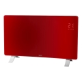 Sencor - Inteligentný elektrický priamy ohrievač/konvektor 1200/2400 W, 230 V, IP24, Wi‑Fi, červený