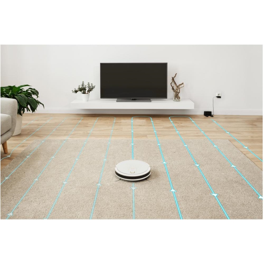 Sencor - Inteligentný robotický vysávač s mopom 2v1 28W/2600 mAh Wi-Fi biela + diaľkové ovládanie