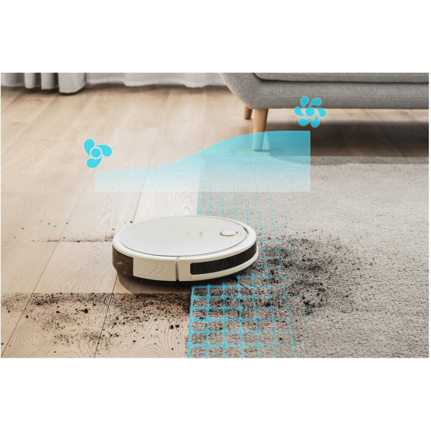 Sencor - Inteligentný robotický vysávač s mopom 2v1 28W/2600 mAh Wi-Fi biela + diaľkové ovládanie