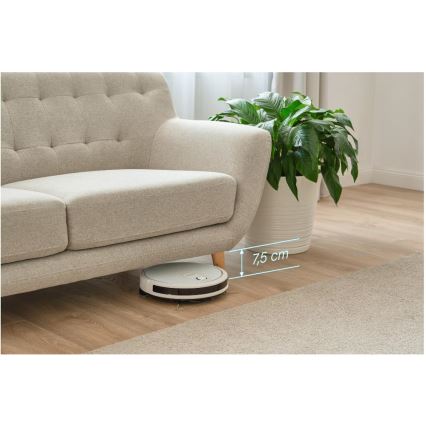 Sencor - Inteligentný robotický vysávač s mopom 2v1 28W/2600 mAh Wi-Fi biela + diaľkové ovládanie