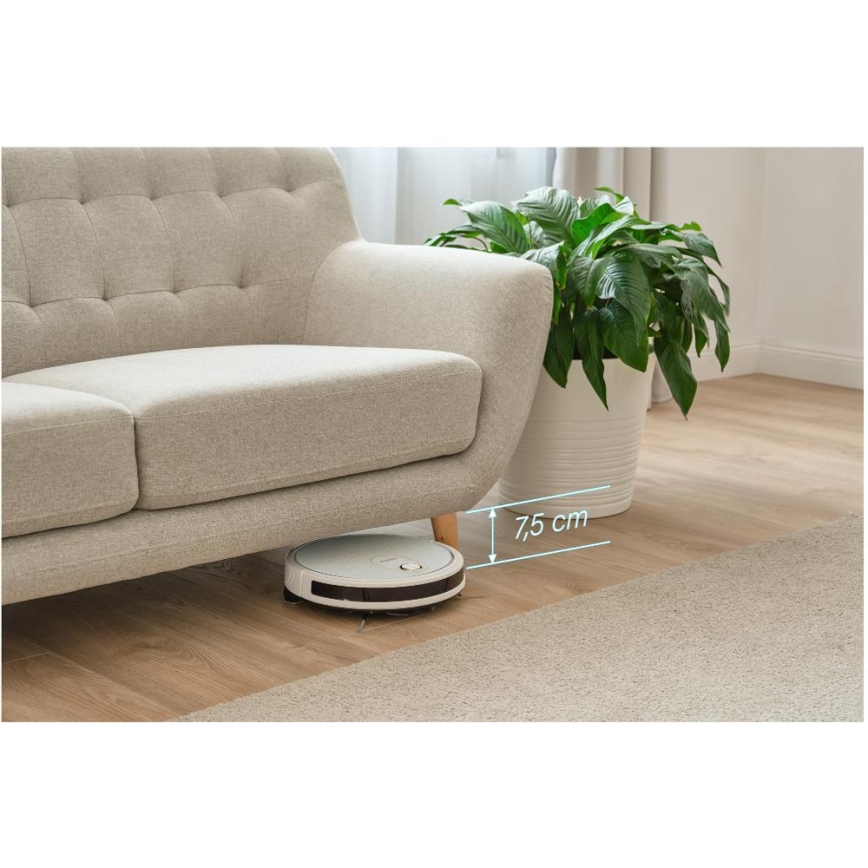 Sencor - Inteligentný robotický vysávač s mopom 2v1 28W/2600 mAh Wi-Fi biela + diaľkové ovládanie