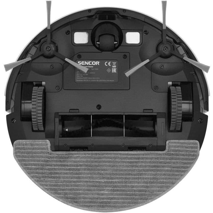 Sencor - Inteligentný robotický vysávač s mopom 2v1 28W/2600 mAh Wi-Fi biela + diaľkové ovládanie