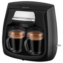 Sencor - Kávovar s dvomi hrnčekami 500W/230V čierna