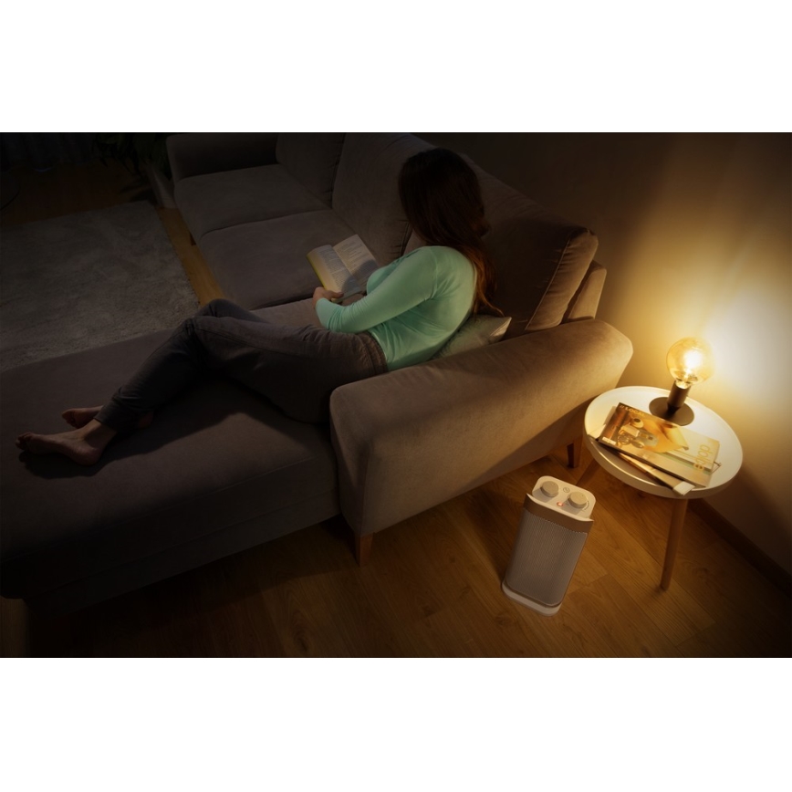 Sencor - Keramický ventilátor s vykurovacím telesom a termostatom 1000/2000W/230V