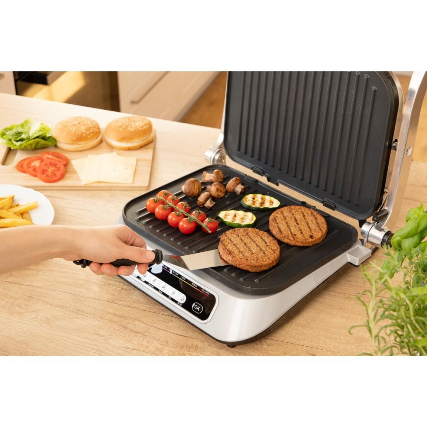 Sencor - Kontaktný gril 2100W/230V matný chróm
