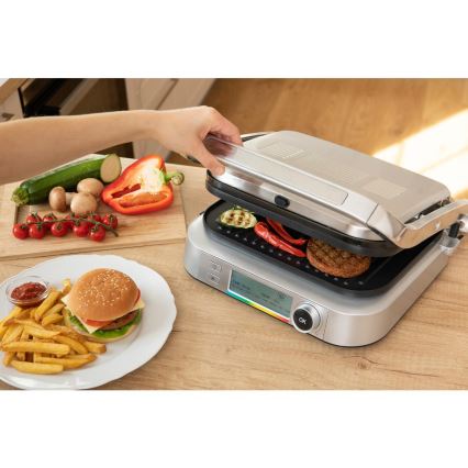 Sencor - Kontaktný gril 2100W/230V matný chróm