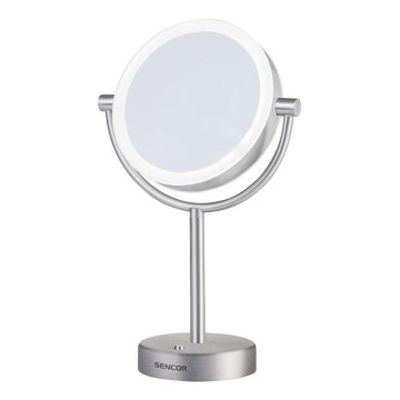 Sencor - Kozmetické zrkadielko s LED podsvietením LED/5W/230V nerez