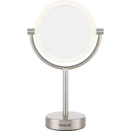 Sencor - Kozmetické zrkadielko s LED podsvietením LED/5W/230V nerez