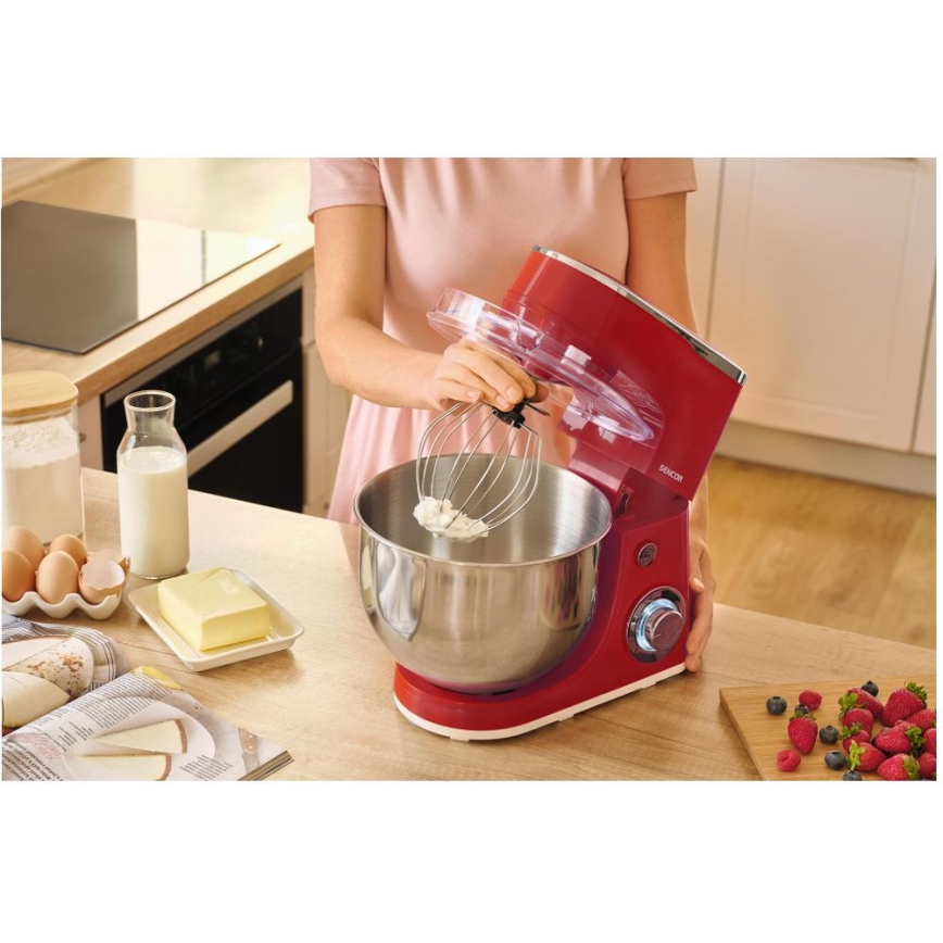 Sencor - Kuchynský robot s nerezovou miskou 1300W/230V červený