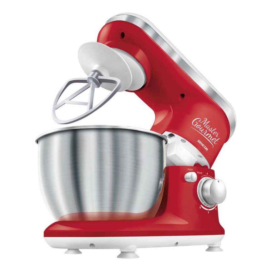 Sencor - Kuchynský robot s nerezovou misou 600W/230V červená