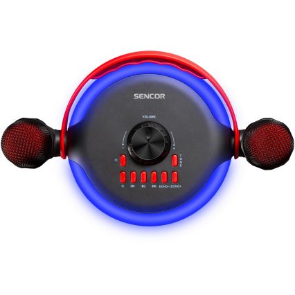 Sencor - LED Reproduktor s bezdrôtovými mikrofónmi 4000 mAh + 2x 1200 mAh