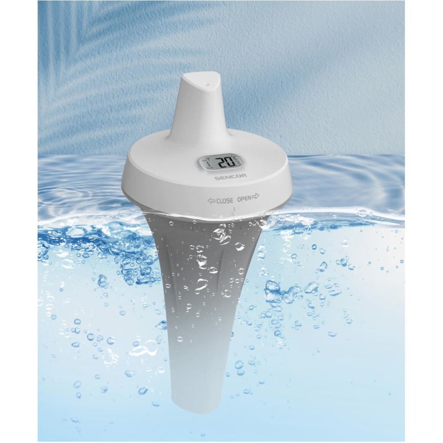 Sencor - Meracia stanica s bezdrôtovým plávajúcim snímačom na bazén 2xAA + 2xAA IPX7