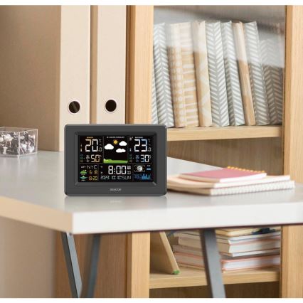 Sencor - Meteostanica s farebným LCD displejom 3xAA + 2xAA čierna