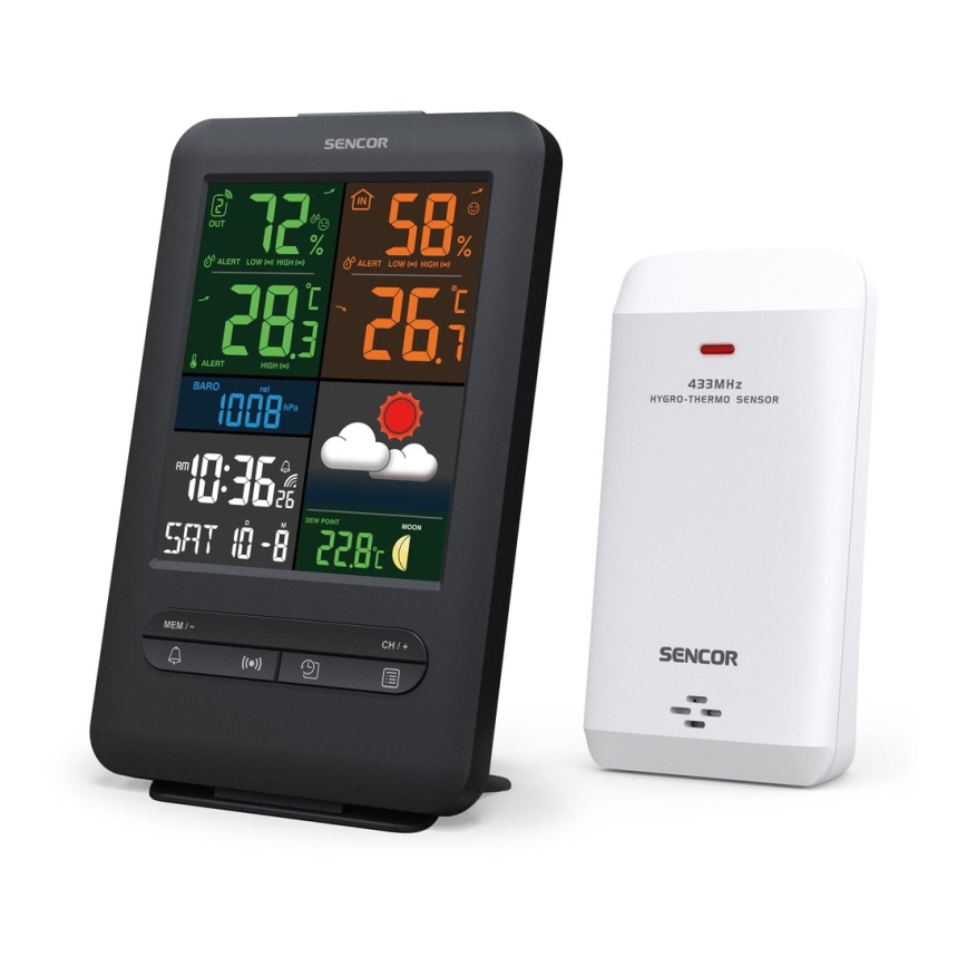 Sencor - Meteostanica s farebným LCD displejom 5V/1xCR2032