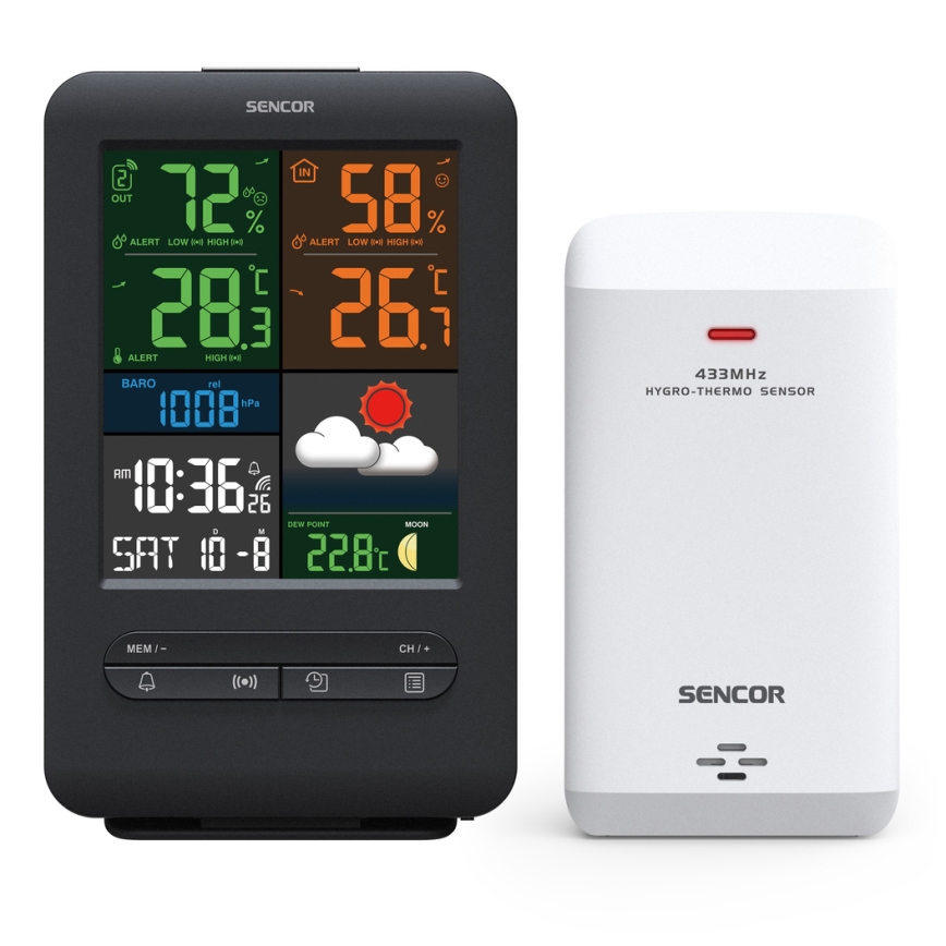 Sencor - Meteostanica s farebným LCD displejom 5V/1xCR2032
