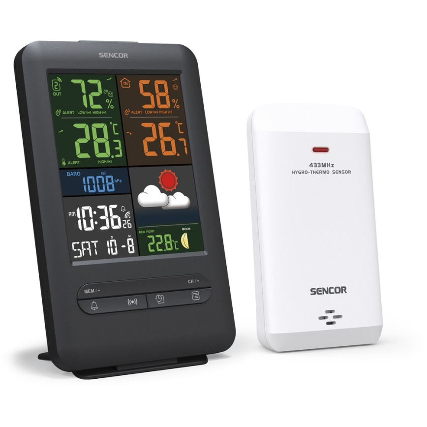 Sencor - Meteostanica s farebným LCD displejom 5V/1xCR2032