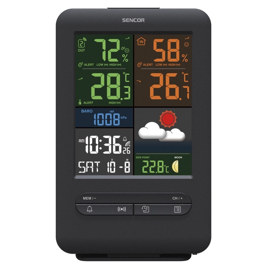 Sencor - Meteostanica s farebným LCD displejom 5V/1xCR2032
