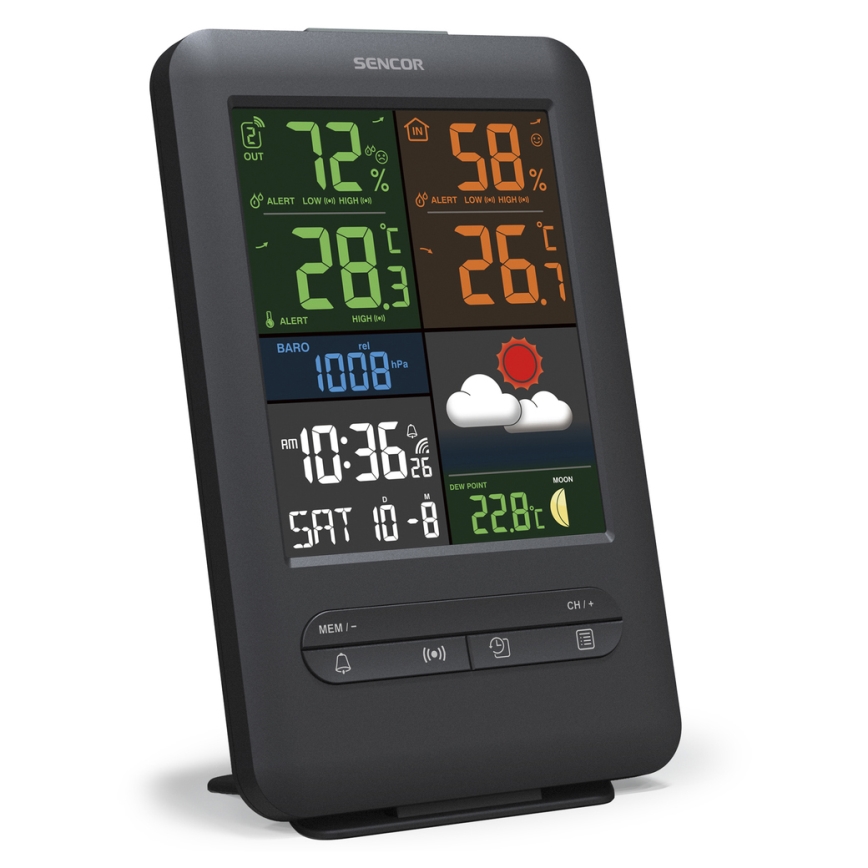 Sencor - Meteostanica s farebným LCD displejom 5V/1xCR2032