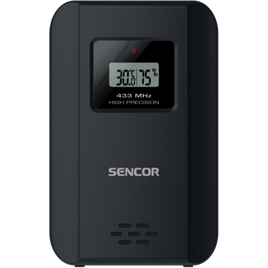 Sencor - Meteostanica s farebným LCD displejom a budíkom 3xAAA + 2x AA čierna