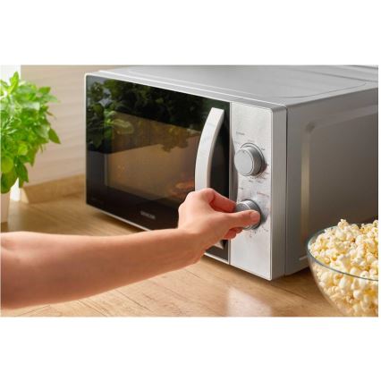 Sencor - Mikrovlnná rúra s funkciou grilu 700W/1000W/230V 20 l matný chróm