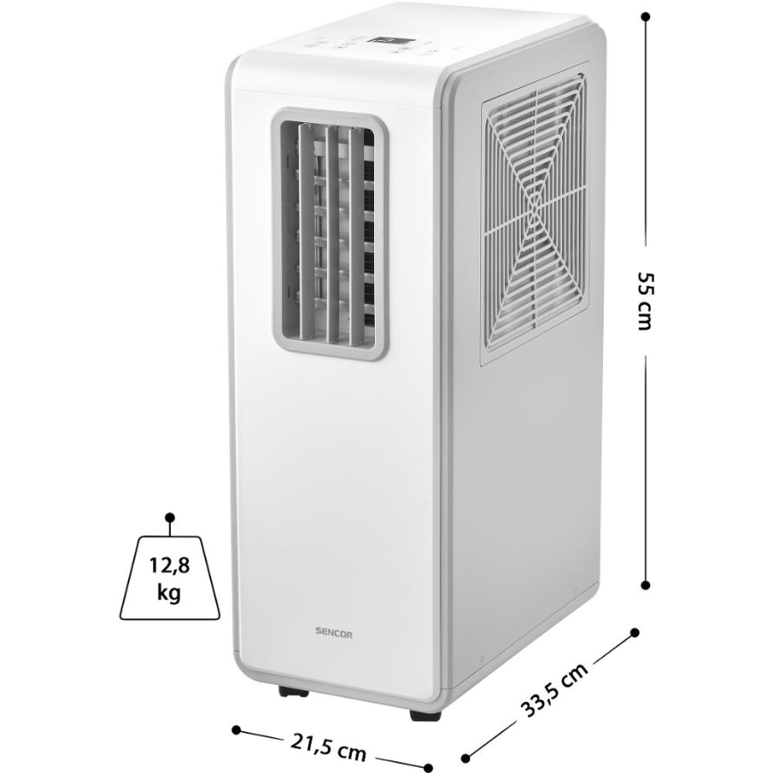 Sencor - Mobilná klimatizácia 4 v 1 200W/230V 1800 BTU biela + diaľkové ovládanie