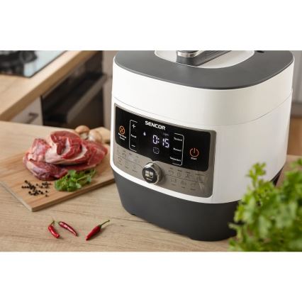 Sencor - Multifunkčný elektrický tlakový hrniec 5,5 l 1000W/230V biela/čierna