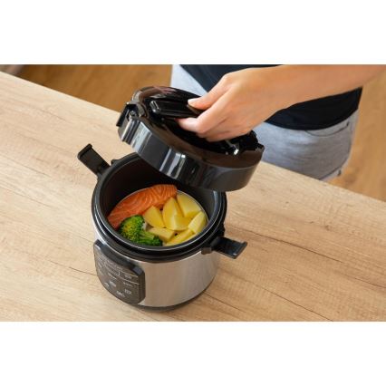 Sencor - Multifunkčný ryžovar 350W/230V 0,6 l nerez/čierna