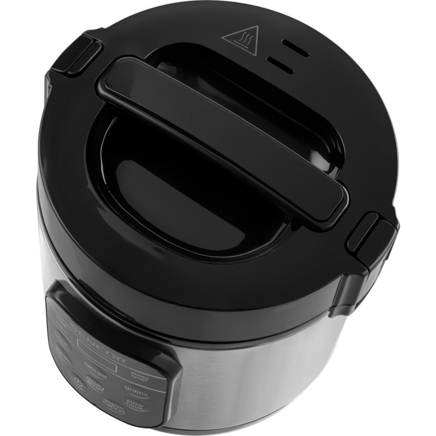 Sencor - Multifunkčný ryžovar 350W/230V 0,6 l nerez/čierna