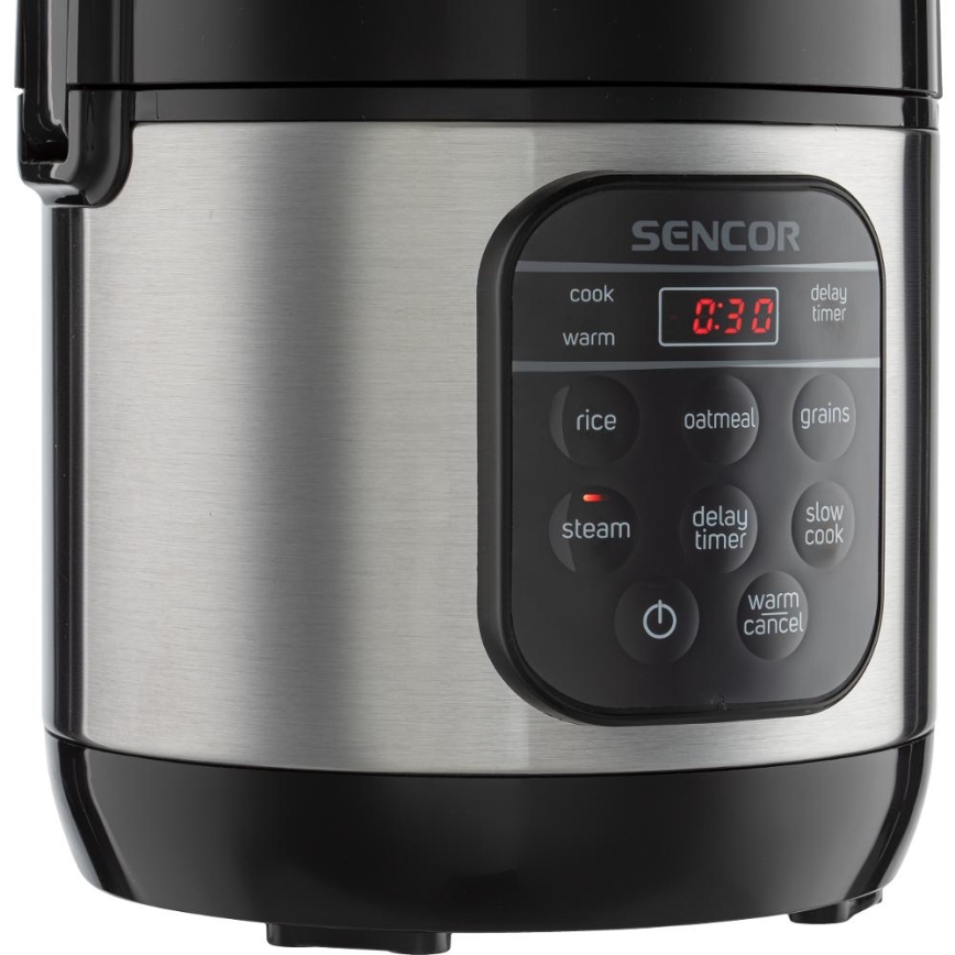 Sencor - Multifunkčný ryžovar 350W/230V 0,6 l nerez/čierna
