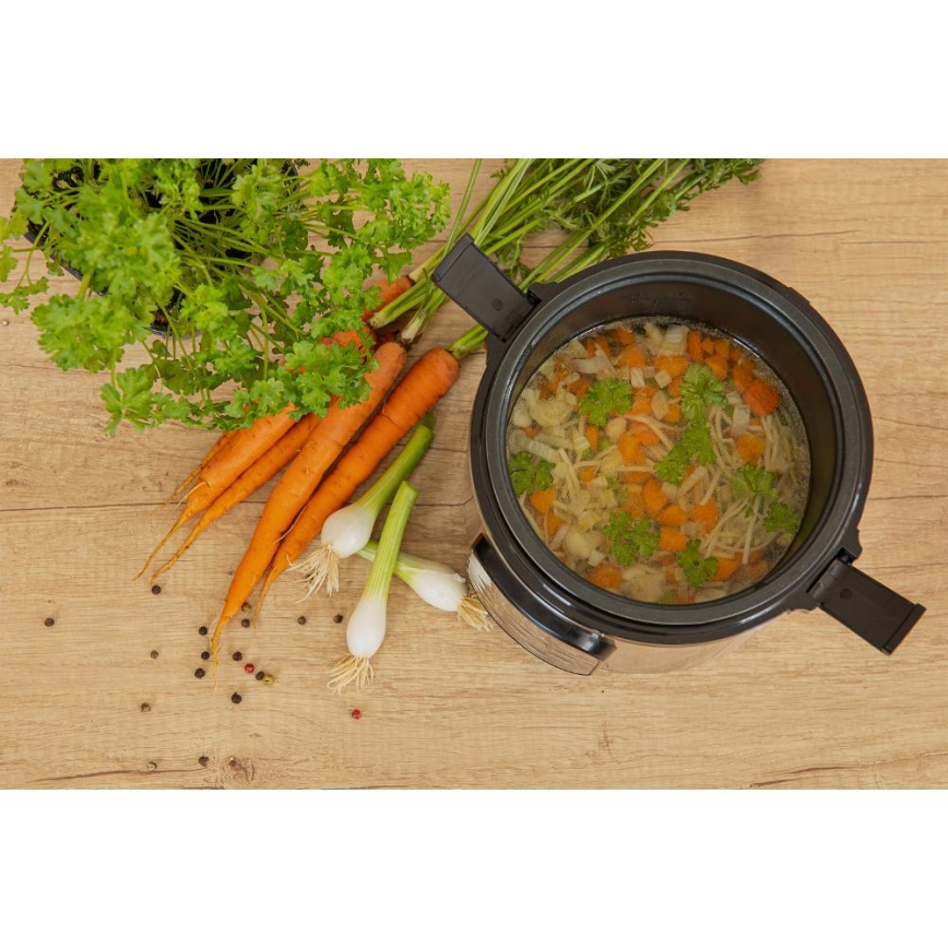 Sencor - Multifunkčný ryžovar 350W/230V 0,6 l nerez/čierny