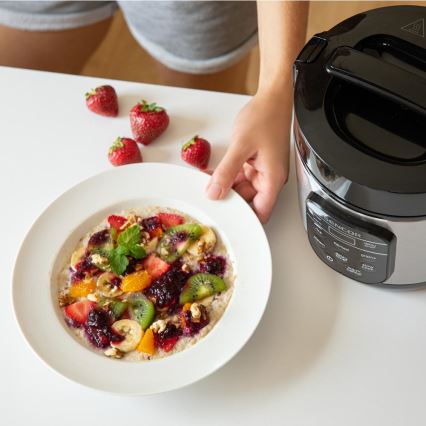 Sencor - Multifunkčný ryžovar 350W/230V 0,6 l nerez/čierny