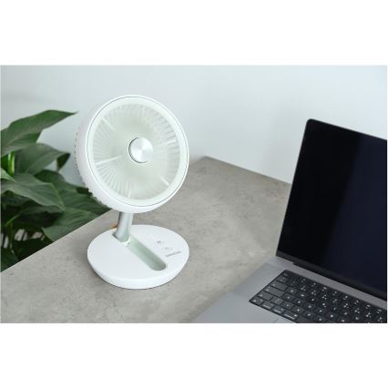 Sencor - Nabíjací stolný ventilátor 5W/5V 4000 mAh biely