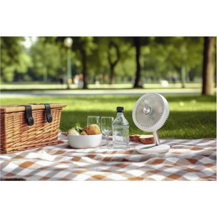 Sencor - Nabíjací stolný ventilátor 5W/5V 4000 mAh biely