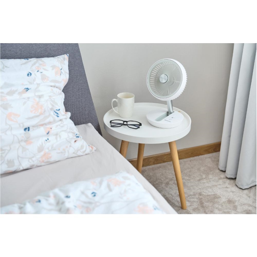 Sencor - Nabíjací stolný ventilátor 5W/5V 4000 mAh biely