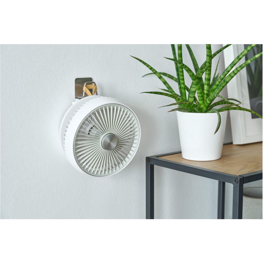 Sencor - Nabíjací stolný ventilátor 5W/5V 4000 mAh biely