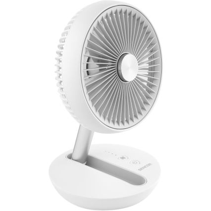 Sencor - Nabíjací stolný ventilátor 5W/5V 4000 mAh biely