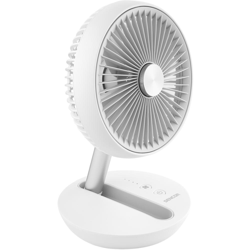 Sencor - Nabíjací stolný ventilátor 5W/5V 4000 mAh biely