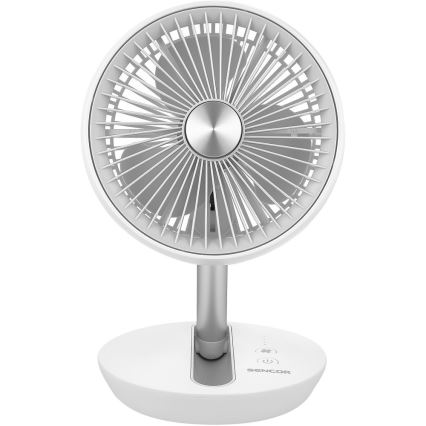 Sencor - Nabíjací stolný ventilátor 5W/5V 4000 mAh biely