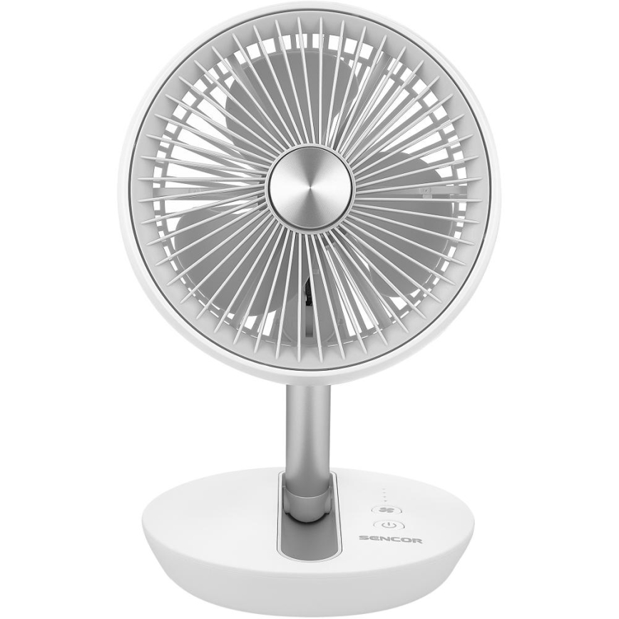 Sencor - Nabíjací stolný ventilátor 5W/5V 4000 mAh biely