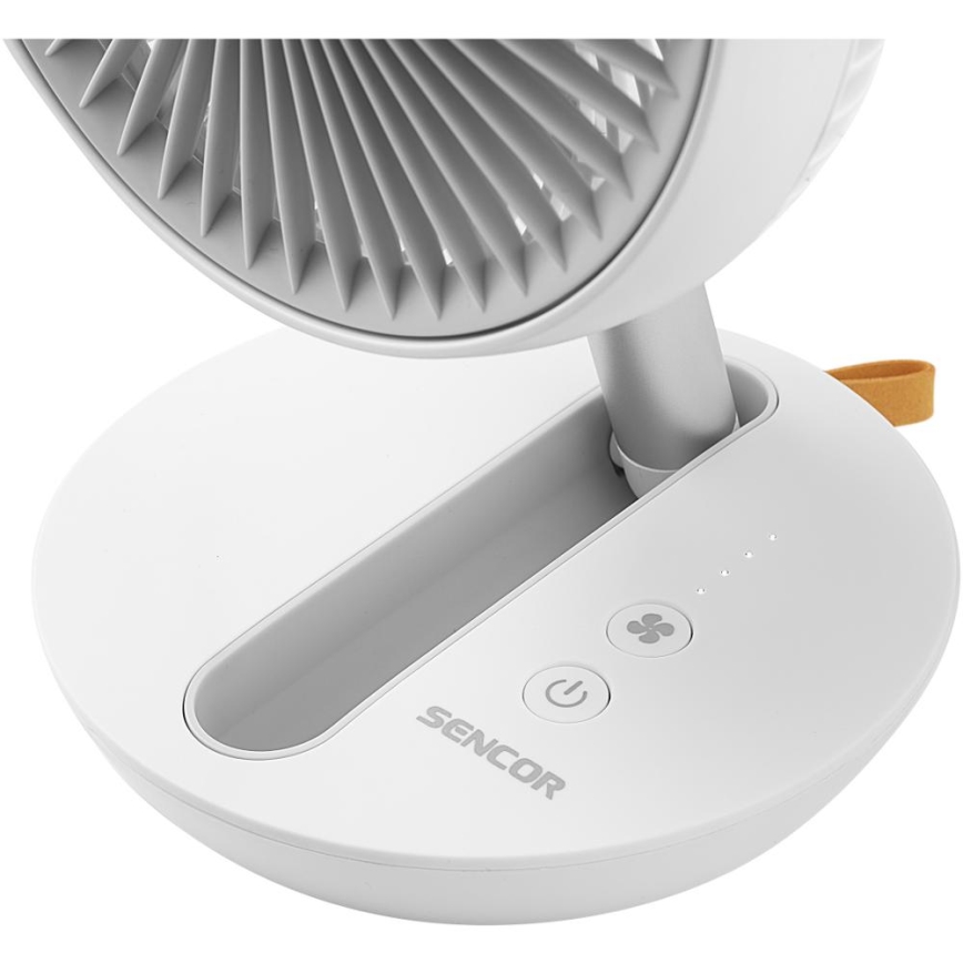 Sencor - Nabíjací stolný ventilátor 5W/5V 4000 mAh biely
